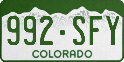 CO license plate 992SFY
