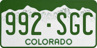 CO license plate 992SGC