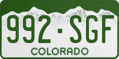 CO license plate 992SGF