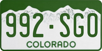 CO license plate 992SGO