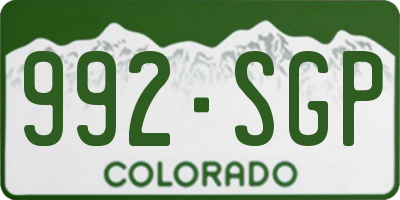 CO license plate 992SGP