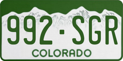 CO license plate 992SGR