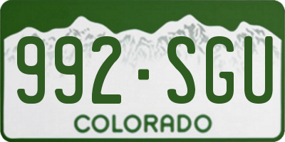 CO license plate 992SGU