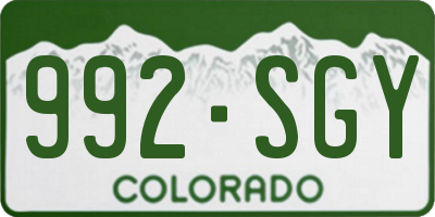 CO license plate 992SGY