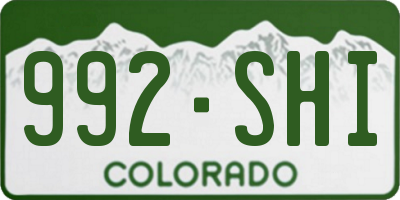 CO license plate 992SHI