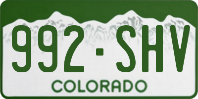 CO license plate 992SHV