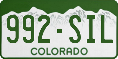 CO license plate 992SIL