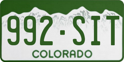 CO license plate 992SIT
