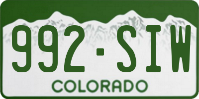 CO license plate 992SIW