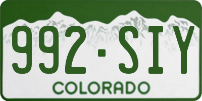 CO license plate 992SIY