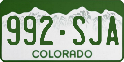 CO license plate 992SJA