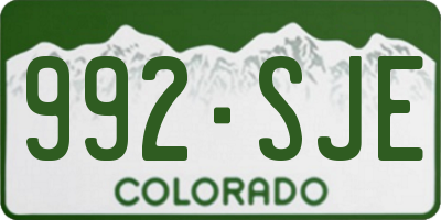 CO license plate 992SJE