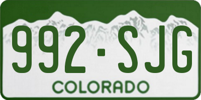 CO license plate 992SJG