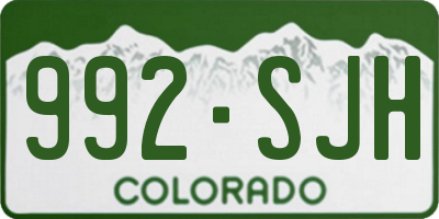 CO license plate 992SJH