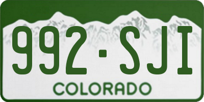 CO license plate 992SJI