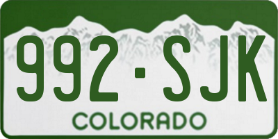 CO license plate 992SJK