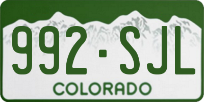CO license plate 992SJL