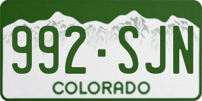 CO license plate 992SJN