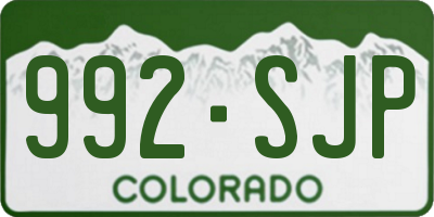 CO license plate 992SJP