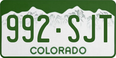 CO license plate 992SJT