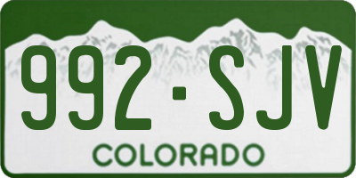 CO license plate 992SJV