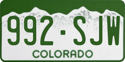 CO license plate 992SJW