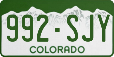 CO license plate 992SJY