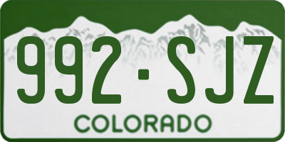 CO license plate 992SJZ