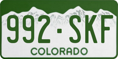 CO license plate 992SKF