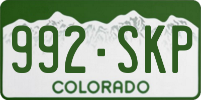 CO license plate 992SKP