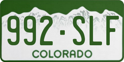 CO license plate 992SLF