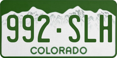 CO license plate 992SLH