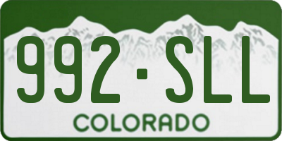 CO license plate 992SLL
