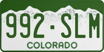 CO license plate 992SLM