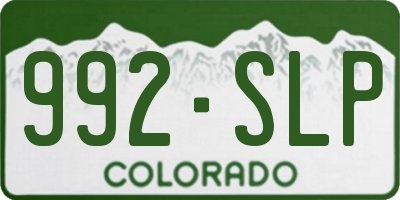 CO license plate 992SLP
