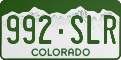CO license plate 992SLR