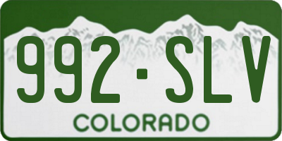 CO license plate 992SLV