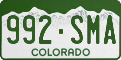 CO license plate 992SMA