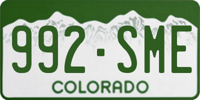 CO license plate 992SME