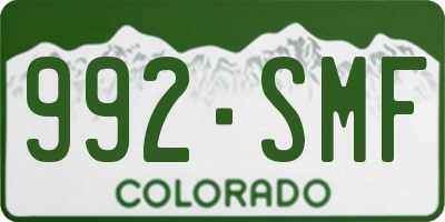 CO license plate 992SMF