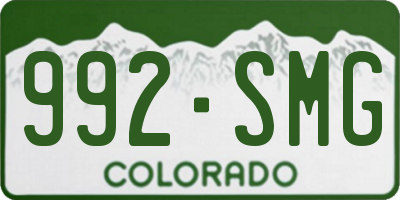 CO license plate 992SMG
