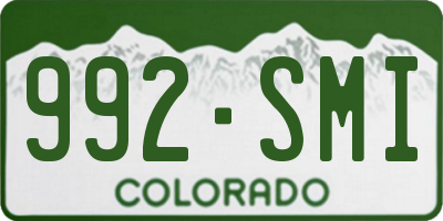 CO license plate 992SMI