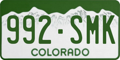 CO license plate 992SMK