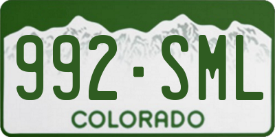 CO license plate 992SML