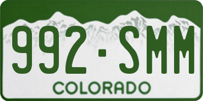 CO license plate 992SMM