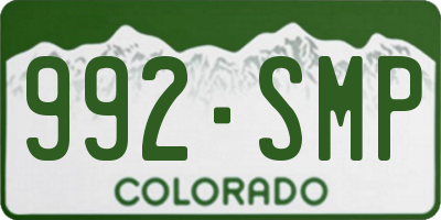 CO license plate 992SMP