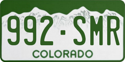 CO license plate 992SMR