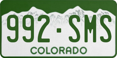 CO license plate 992SMS
