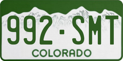 CO license plate 992SMT