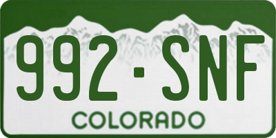 CO license plate 992SNF